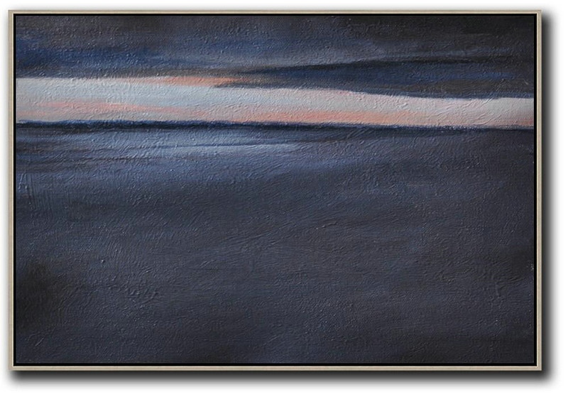 Original Artwork Extra Large Abstract Painting,Horizontal Palette Knife Contemporary Art,Acrylic Painting Large Wall Art,Black,Grey,Pink.etc